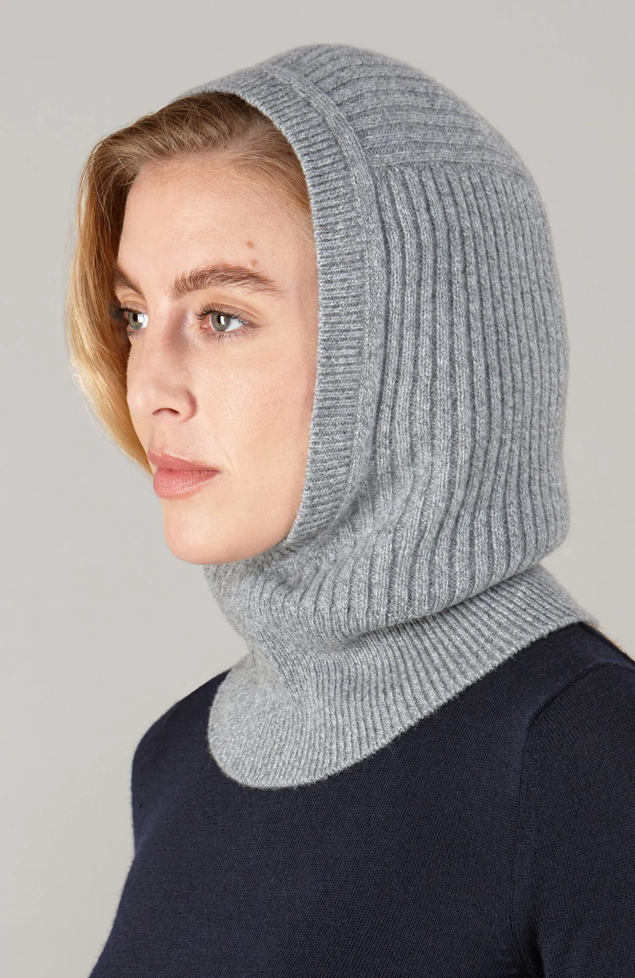 Merino Cashmere Ribbed Open Face Balaclava