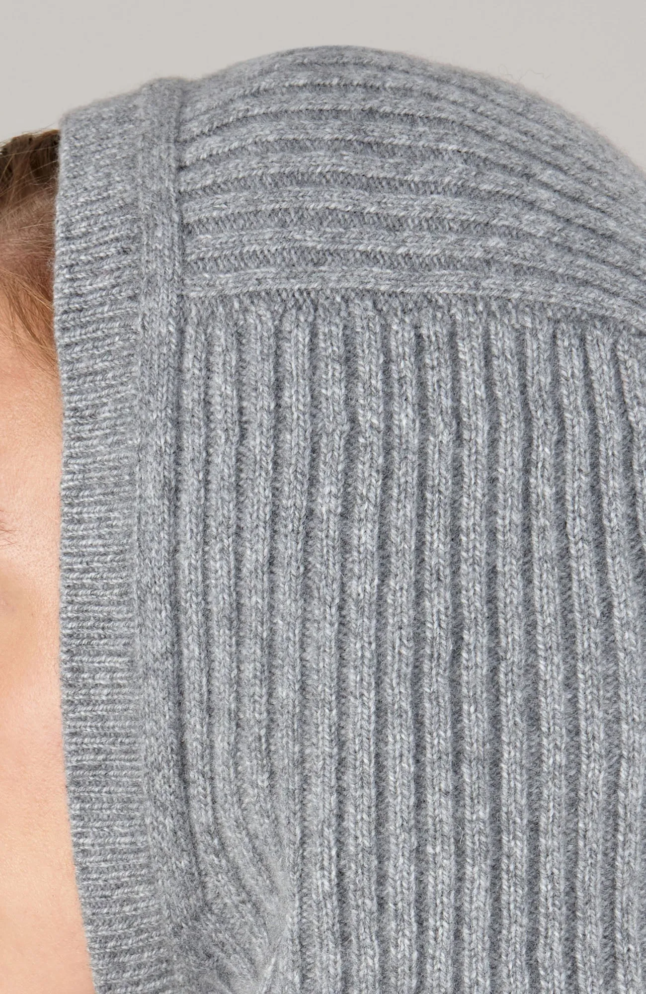 Merino Cashmere Ribbed Open Face Balaclava