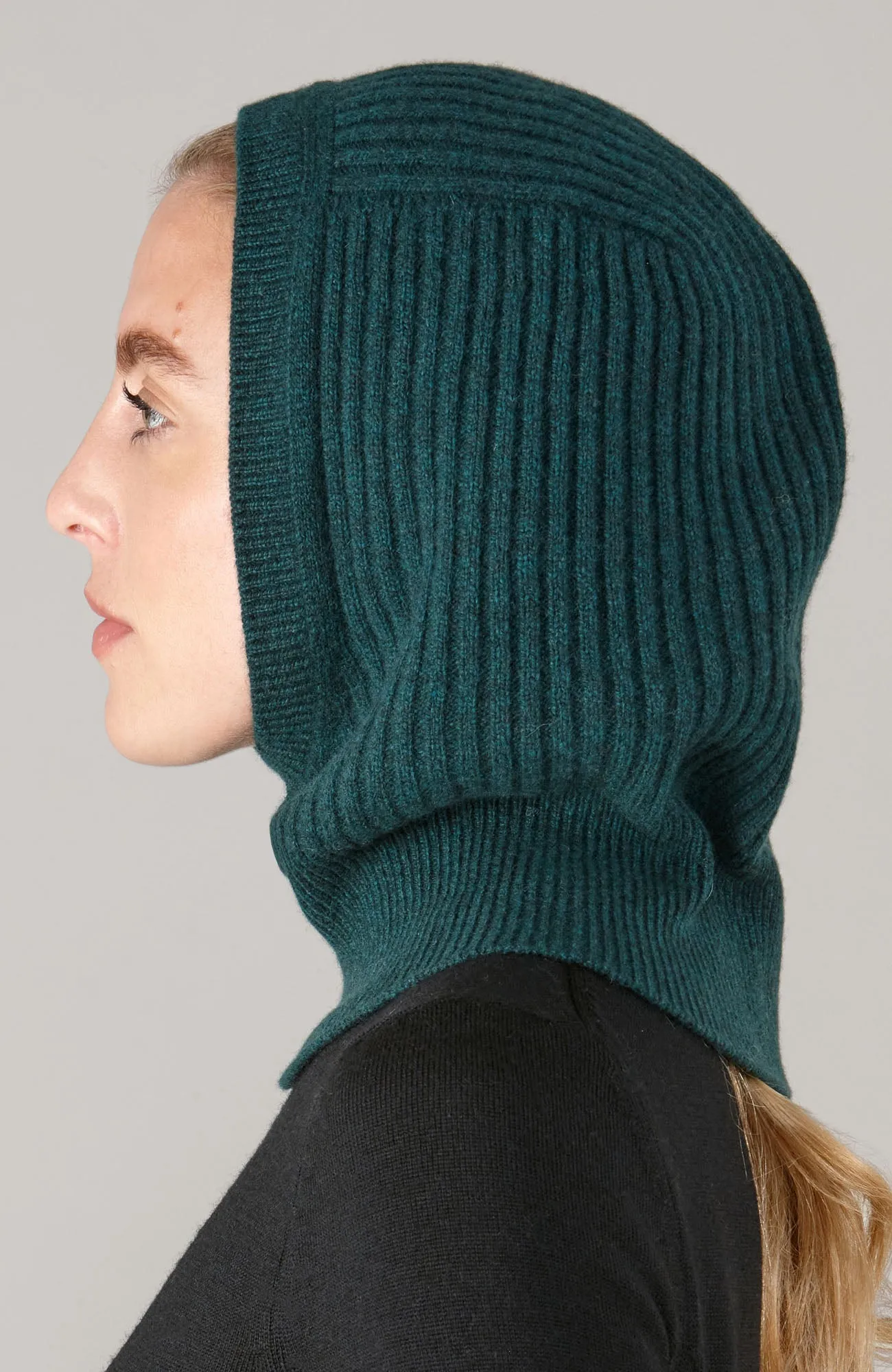 Merino Cashmere Ribbed Open Face Balaclava