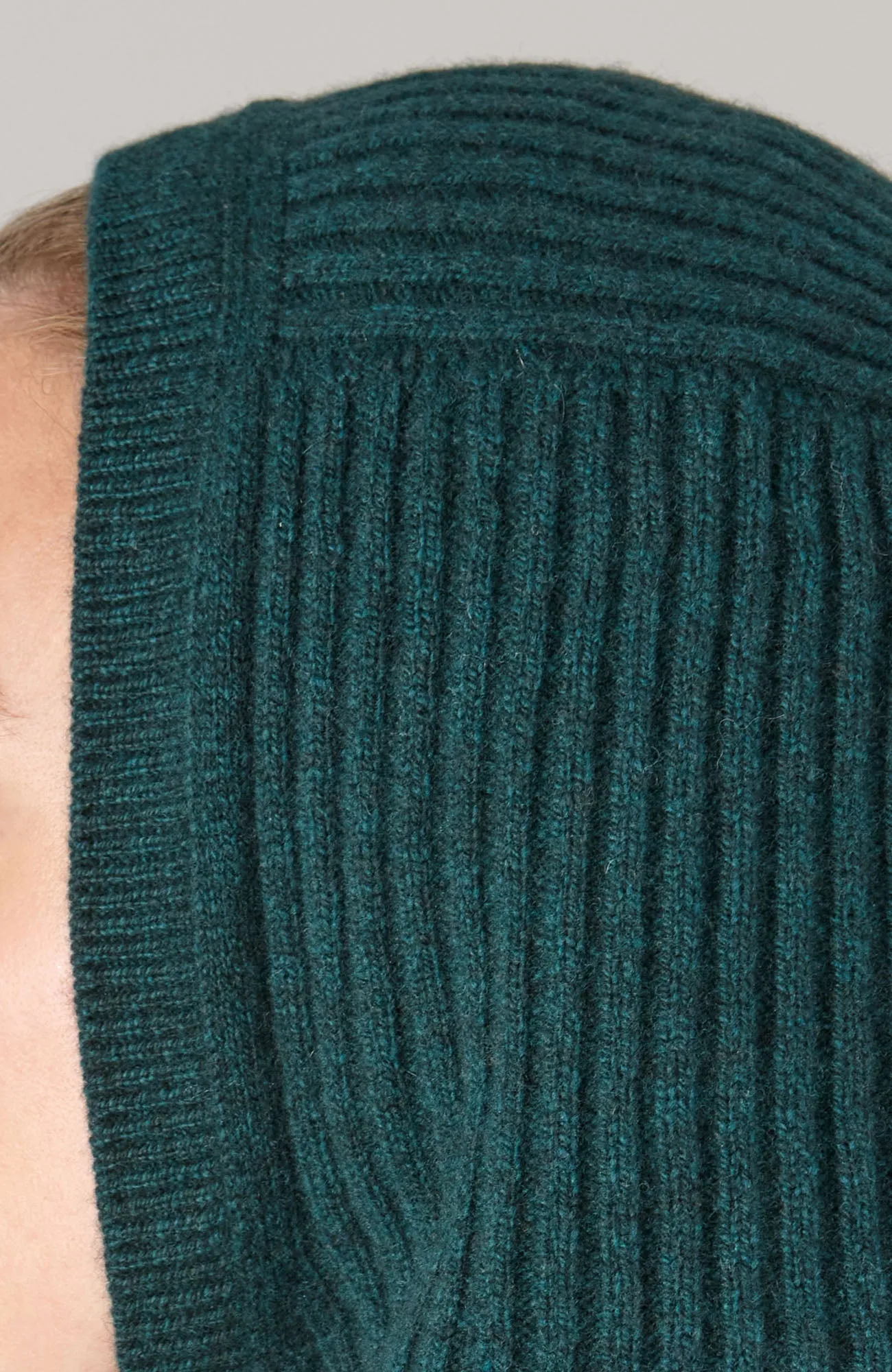 Merino Cashmere Ribbed Open Face Balaclava