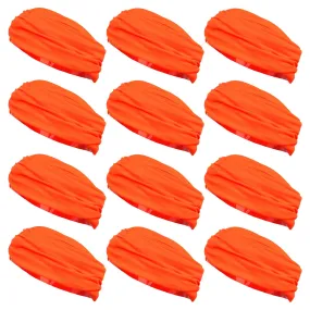 Neon Orange Neck Gaiter Headbands - 12 Pack