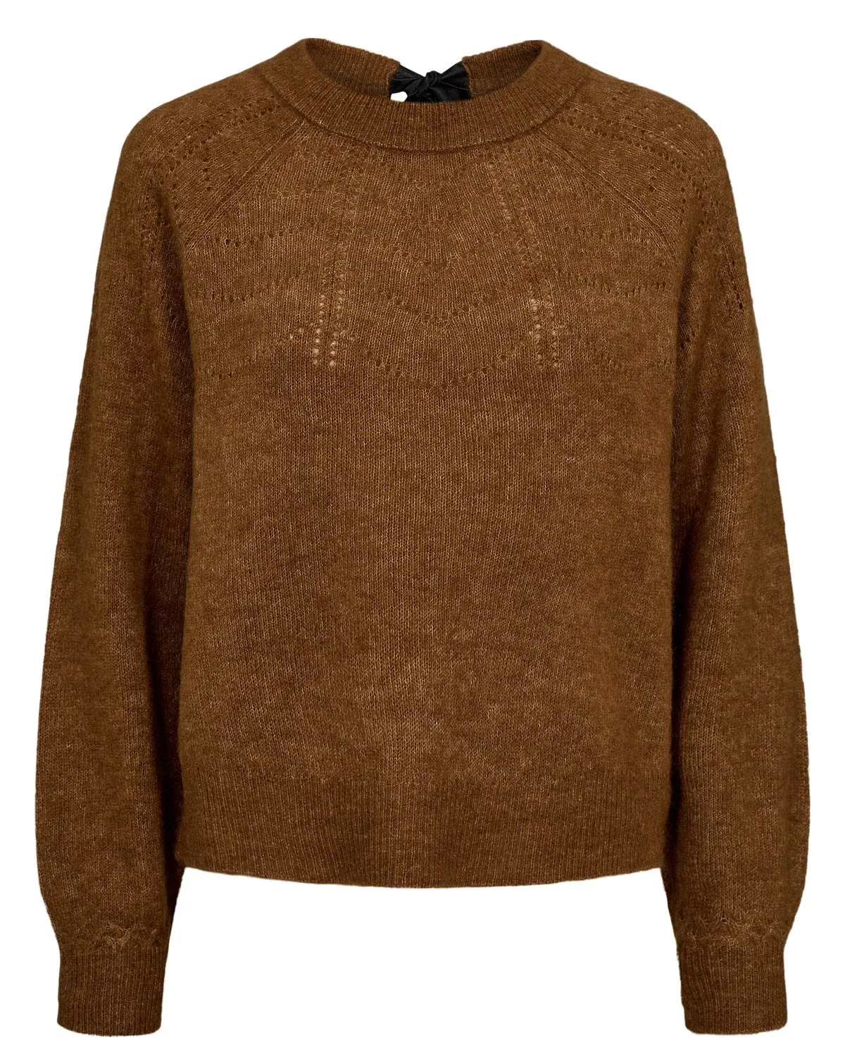 NURIETTE BOW PULLOVER  - BRONZE BROWN