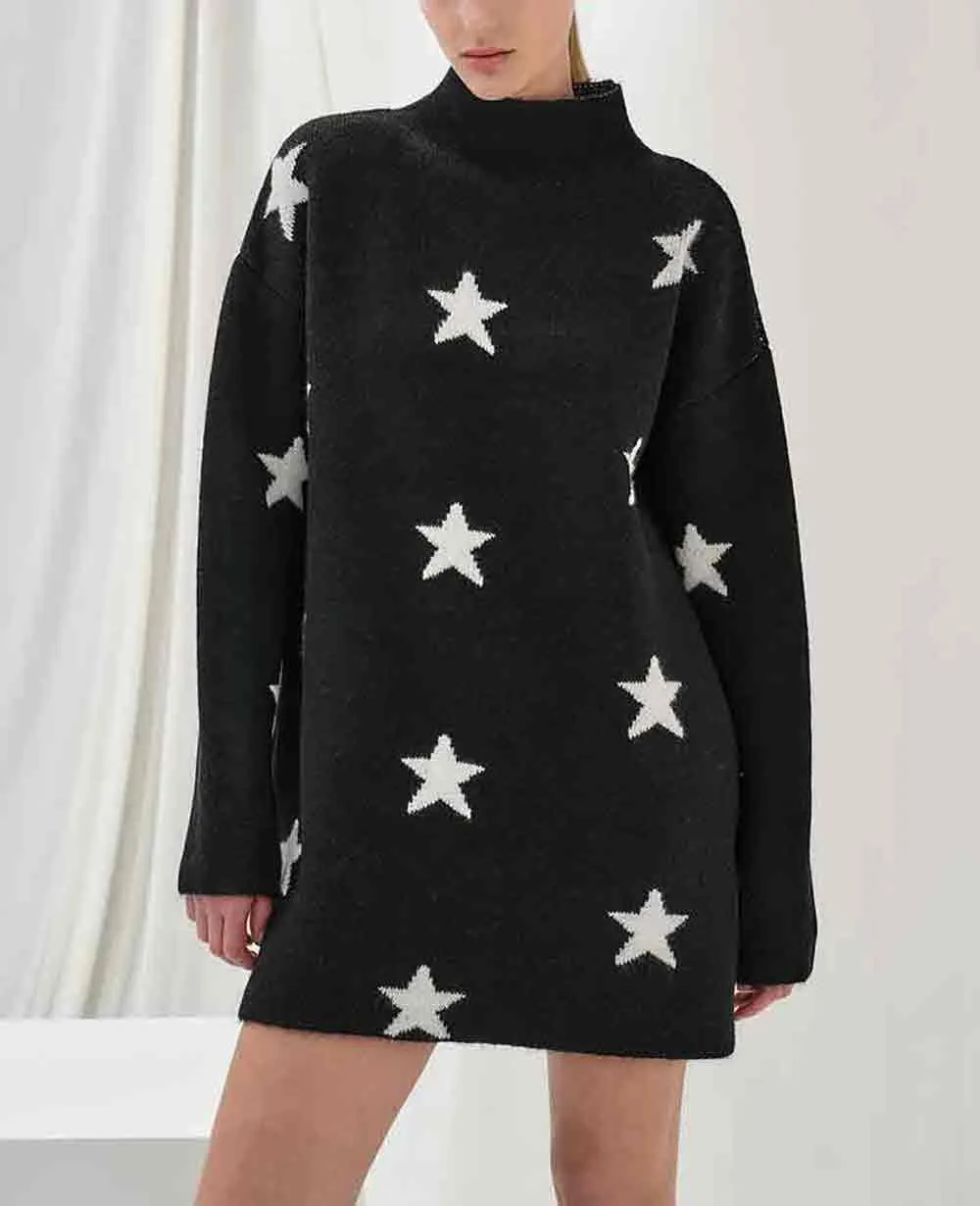 OVERSIZED LONG PULLOVER "STARS"