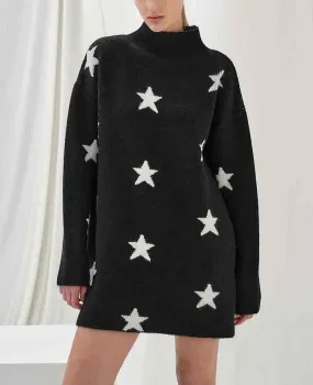 OVERSIZED LONG PULLOVER "STARS"