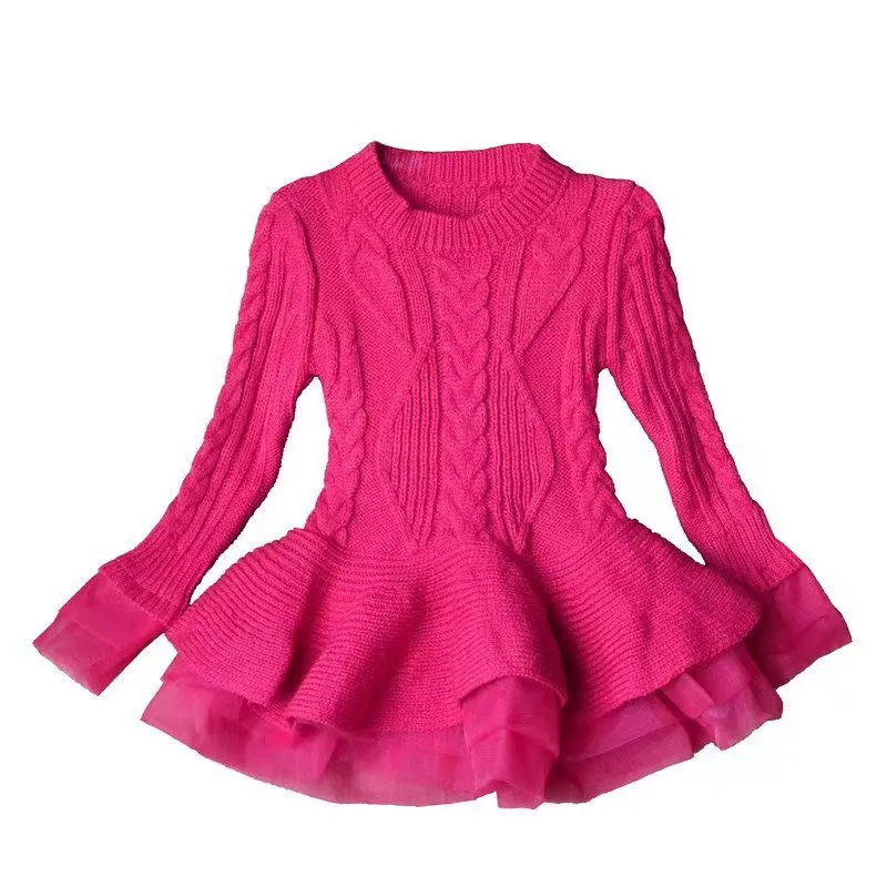 PEPLUM SWEATER DRESS  - HOT PINK