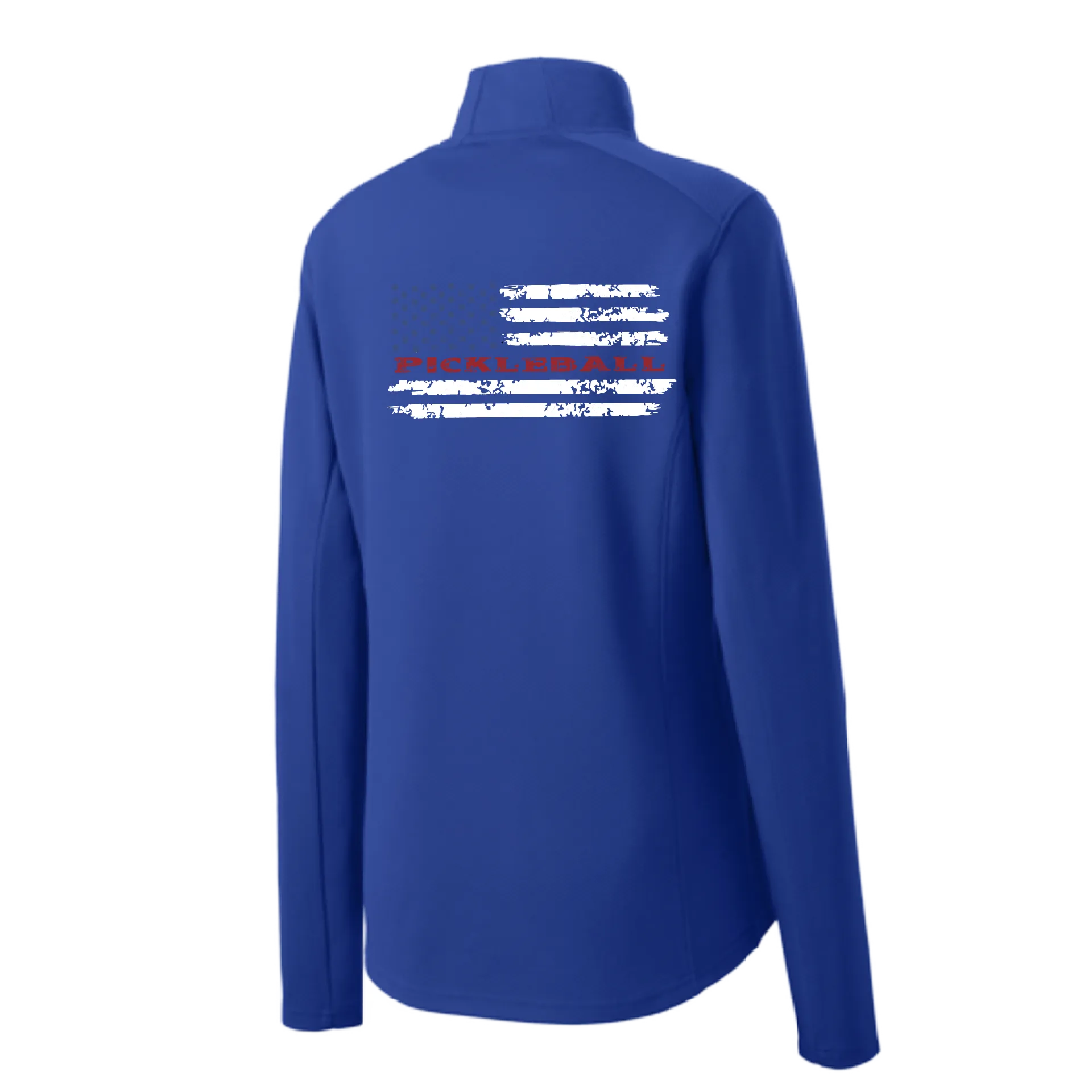 Pickleball Flag Horizontal (Customizable) | Women’s 1/4 Zip Pullover Athletic Shirt | 100% Polyester