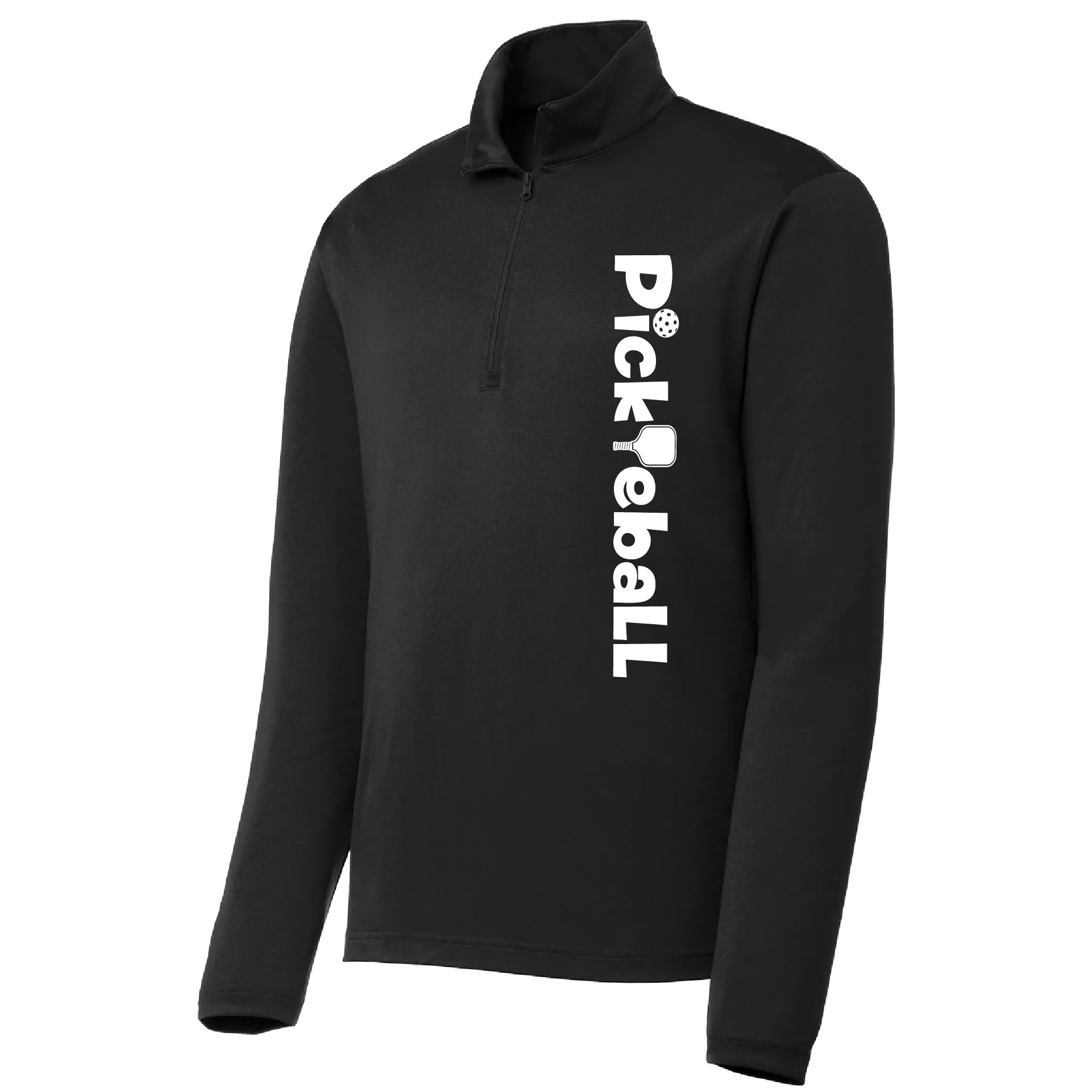 Pickleball (Horizontal) Customizable | Men's 1/4 Zip Long Sleeve Pullover Athletic Shirt | 100% Polyester