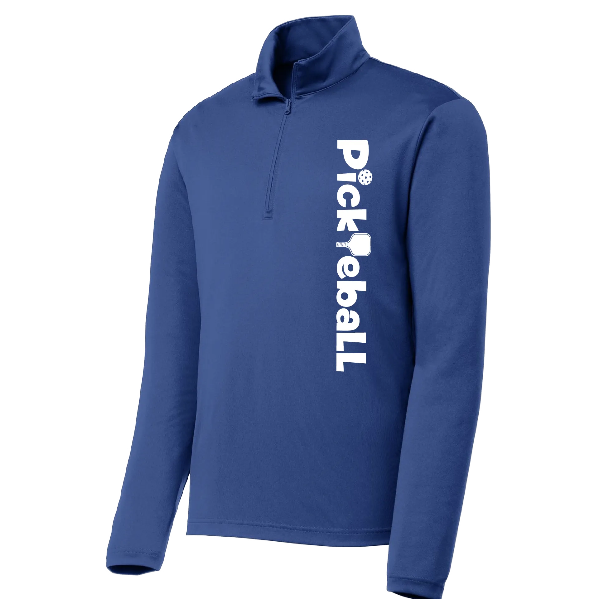 Pickleball (Horizontal) Customizable | Men's 1/4 Zip Long Sleeve Pullover Athletic Shirt | 100% Polyester