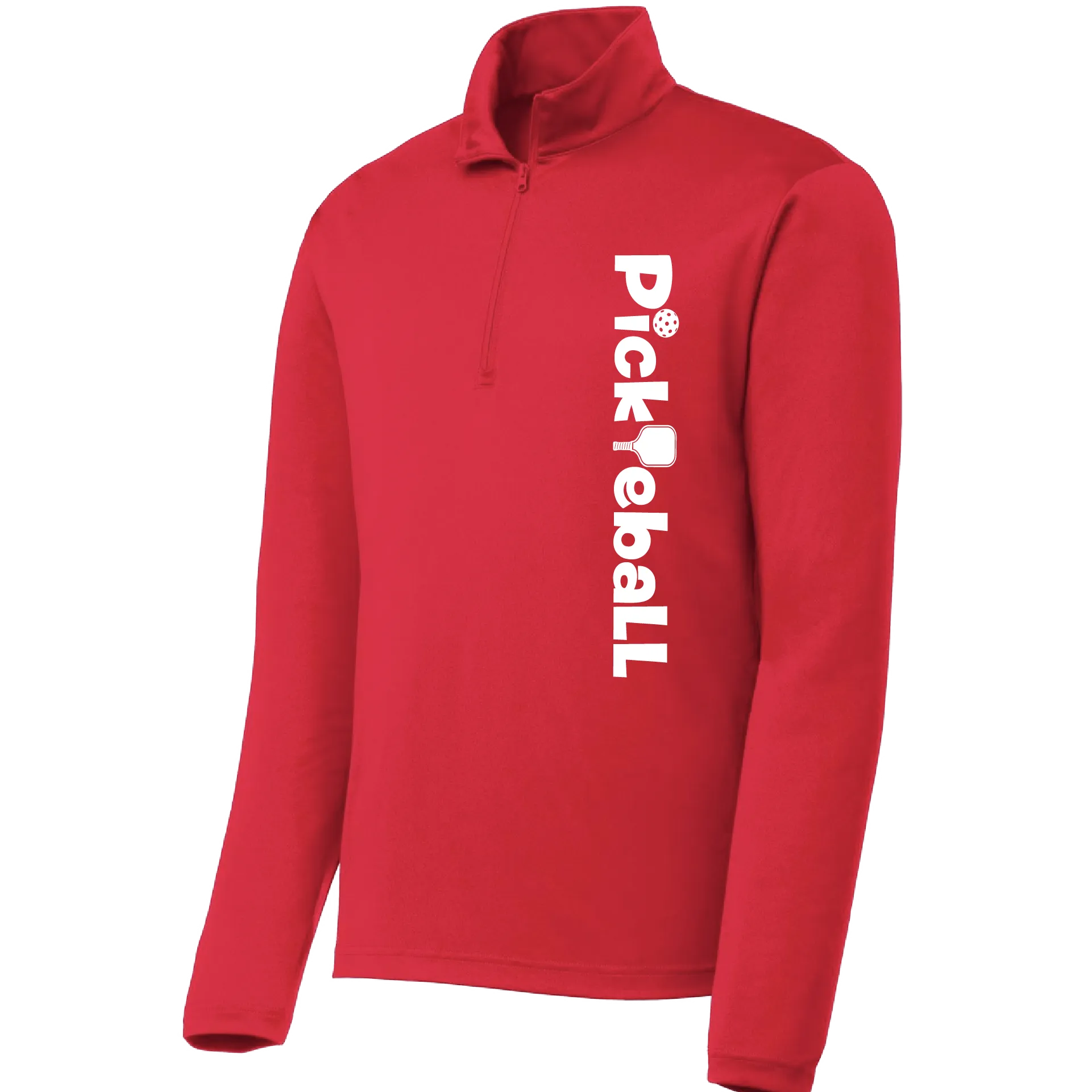 Pickleball (Horizontal) Customizable | Men's 1/4 Zip Long Sleeve Pullover Athletic Shirt | 100% Polyester