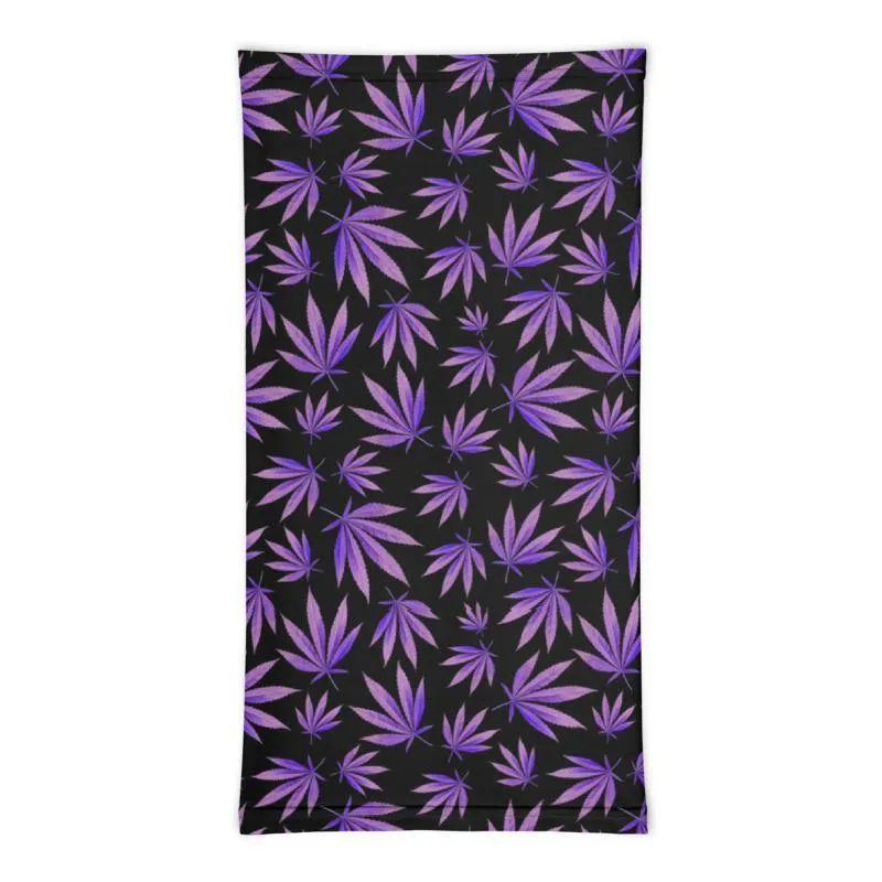 Purple Leaves - Neck Gaiter Multi functional Face cover Scarf Head wear Headband Balaclava Mask Wrist & Hairband Bandana - US Fast Shipping