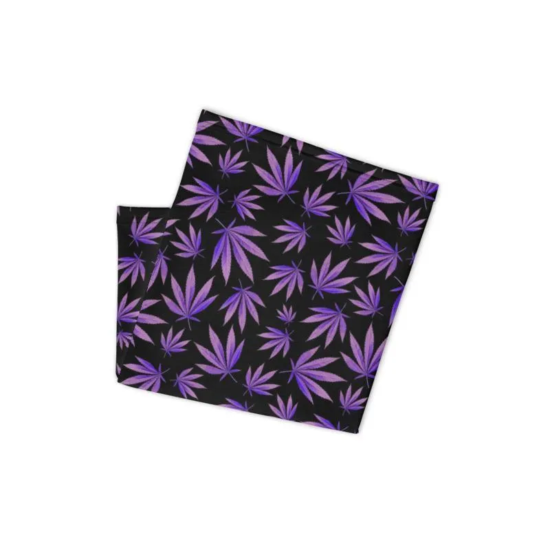 Purple Leaves - Neck Gaiter Multi functional Face cover Scarf Head wear Headband Balaclava Mask Wrist & Hairband Bandana - US Fast Shipping