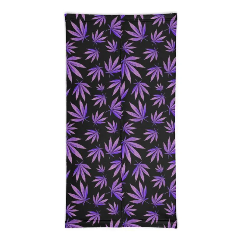 Purple Leaves - Neck Gaiter Multi functional Face cover Scarf Head wear Headband Balaclava Mask Wrist & Hairband Bandana - US Fast Shipping