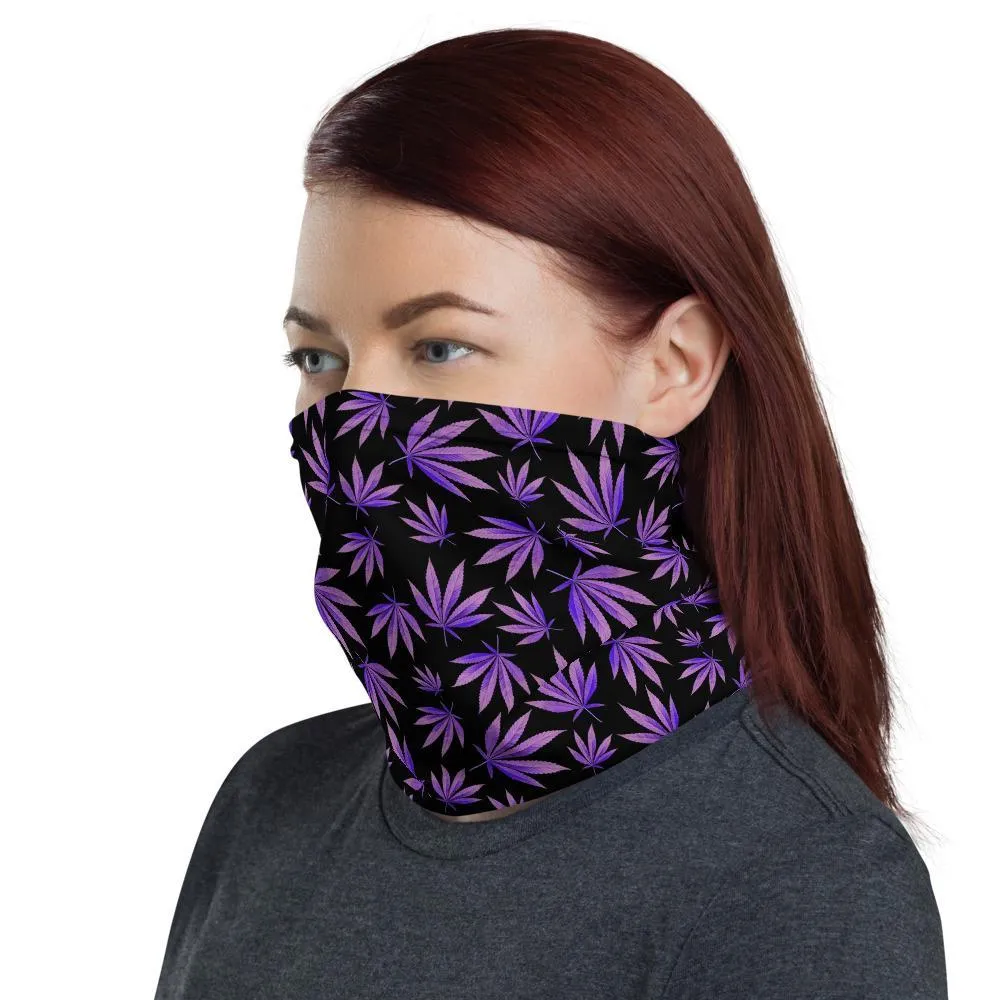 Purple Leaves - Neck Gaiter Multi functional Face cover Scarf Head wear Headband Balaclava Mask Wrist & Hairband Bandana - US Fast Shipping