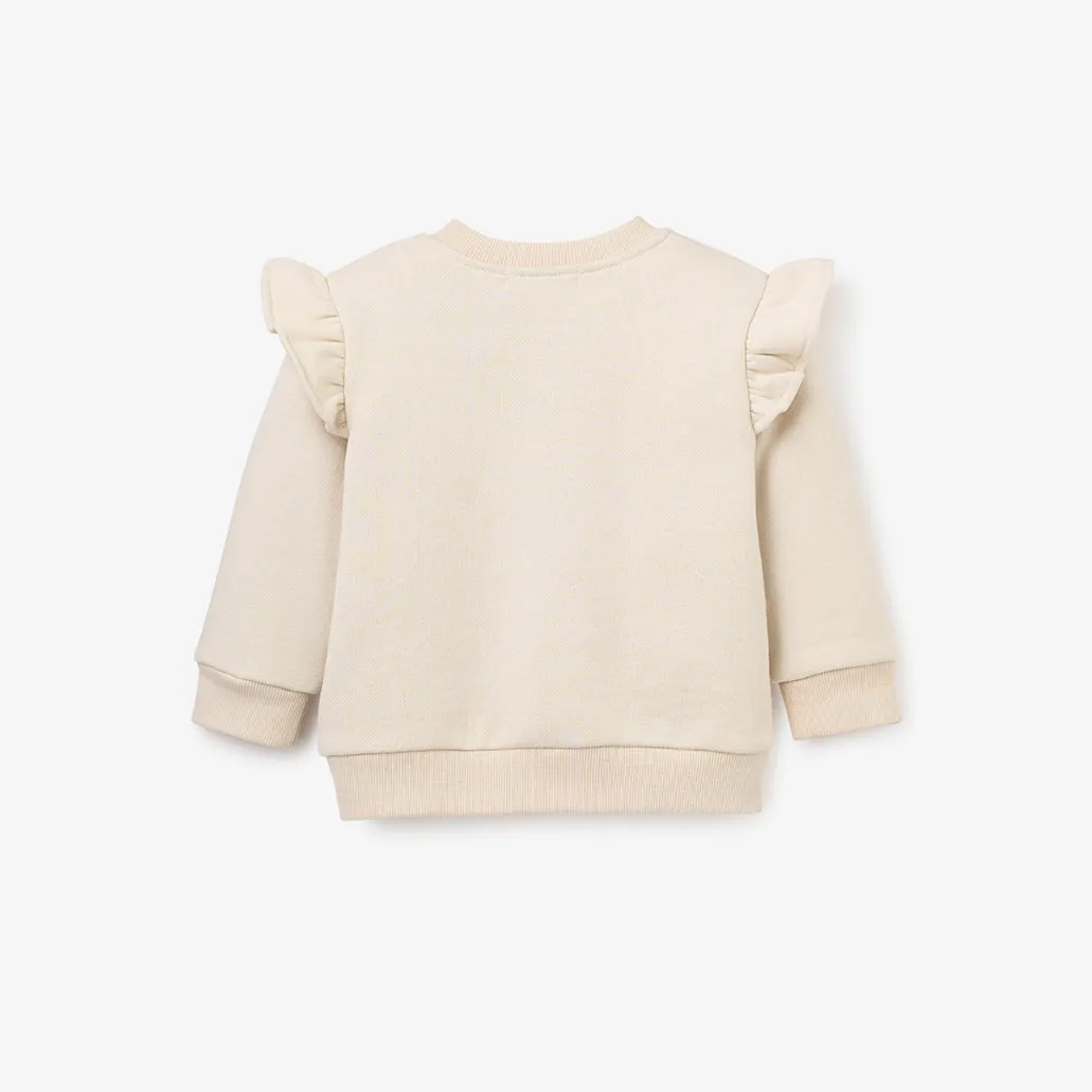 "Loved" Organic Flutter Sleeve Pullover