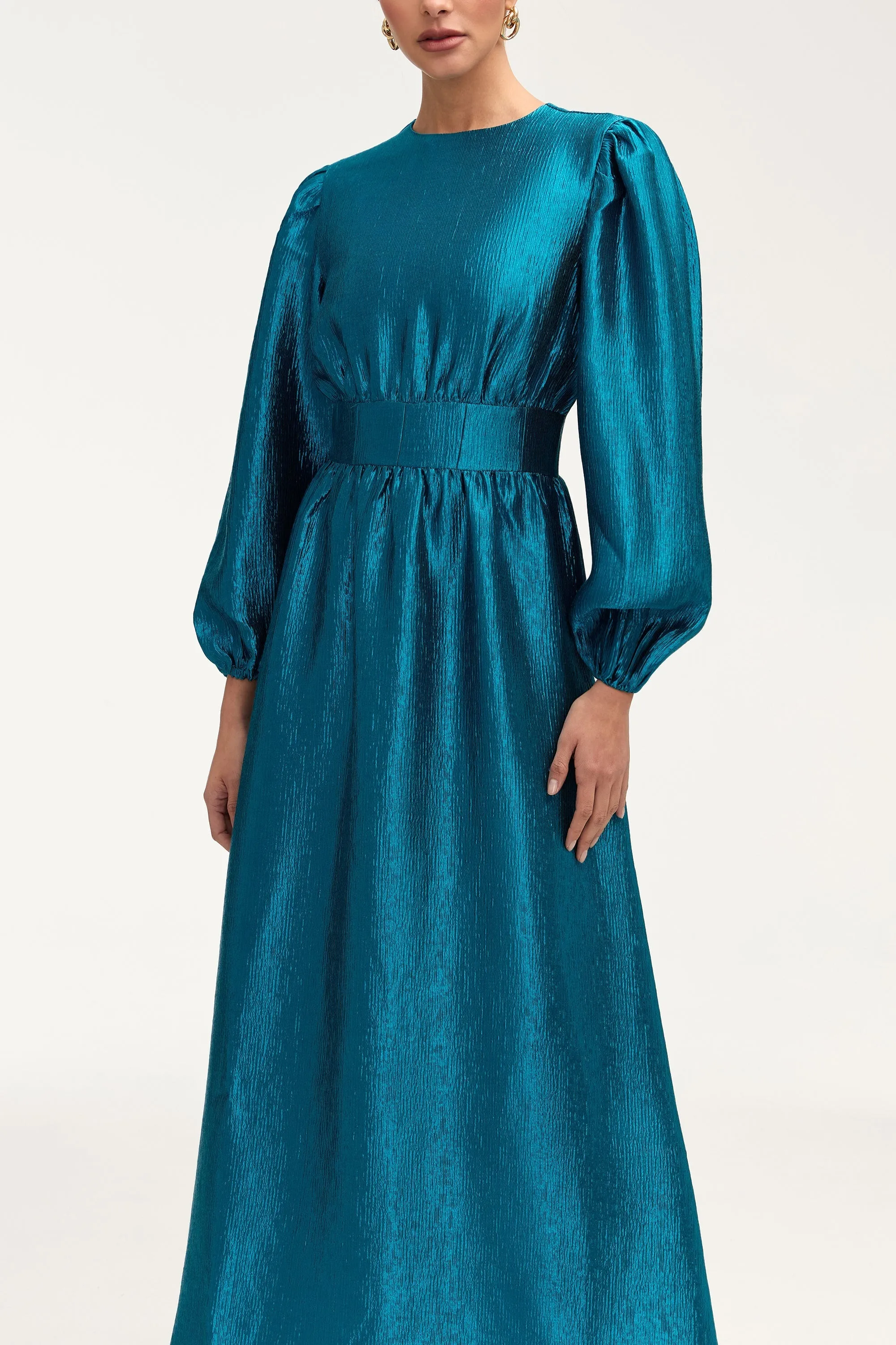 Raya Balloon Sleeve Maxi Dress - Deep Lagoon