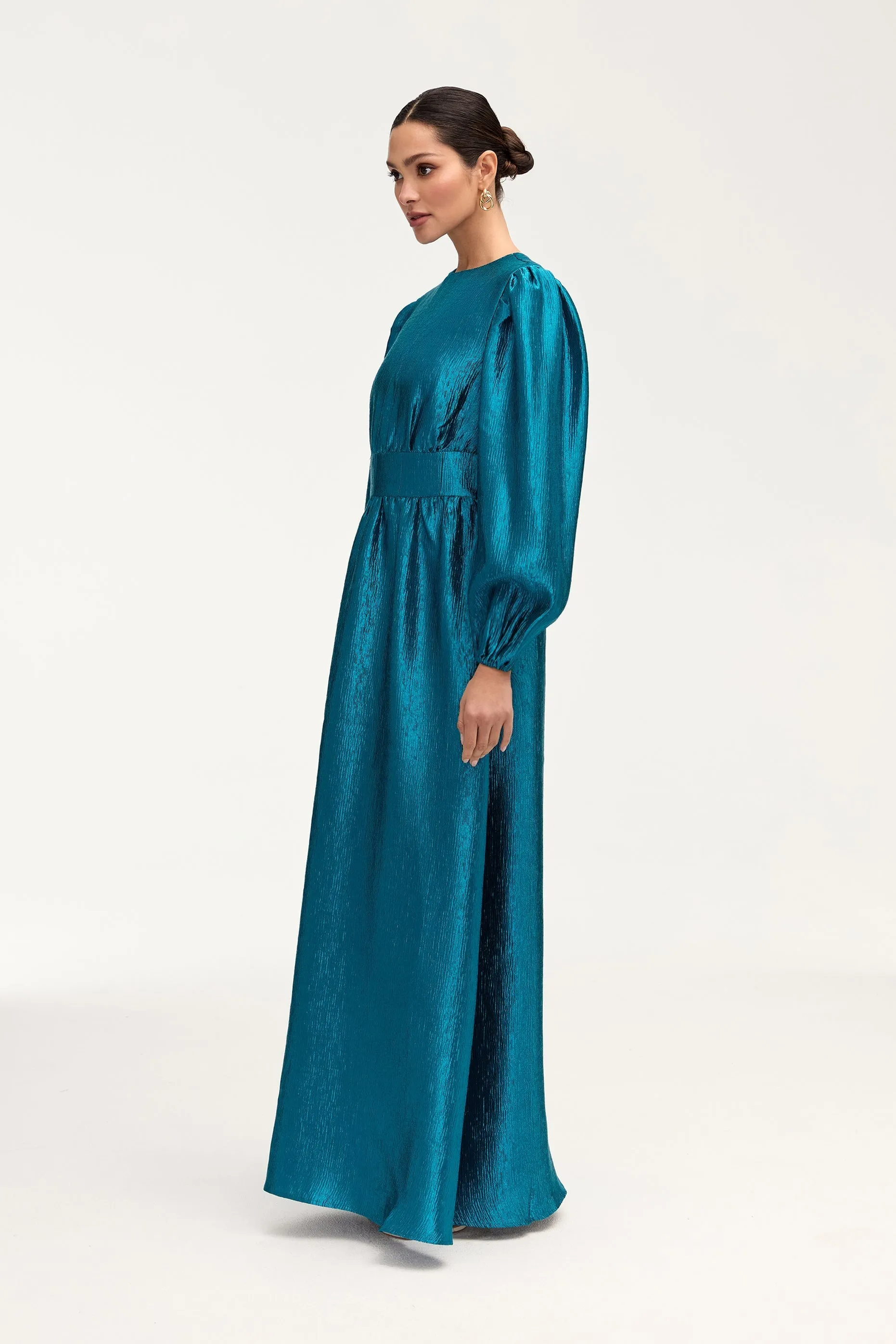 Raya Balloon Sleeve Maxi Dress - Deep Lagoon