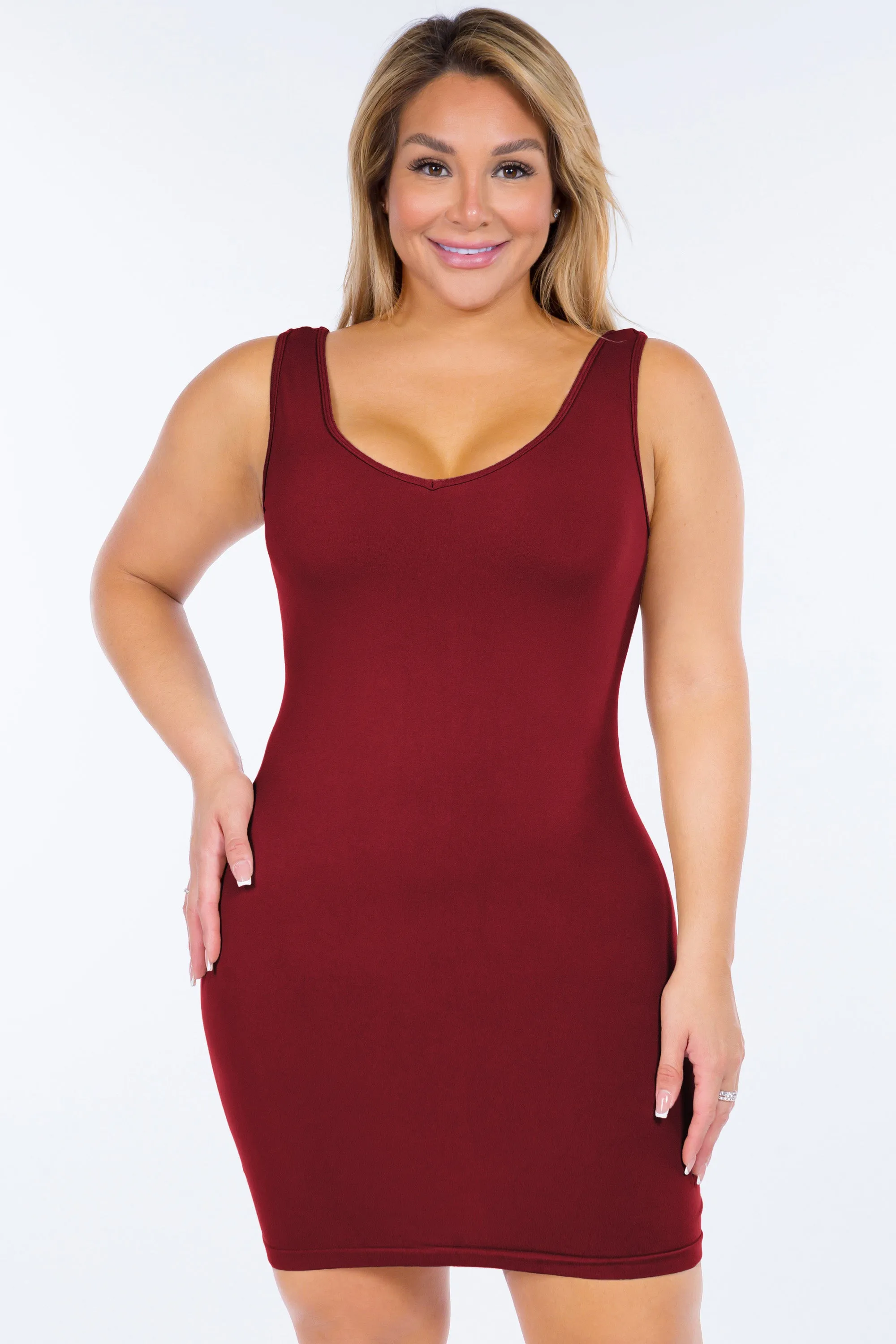 Reversible V-Scoop Neck Tank Dress