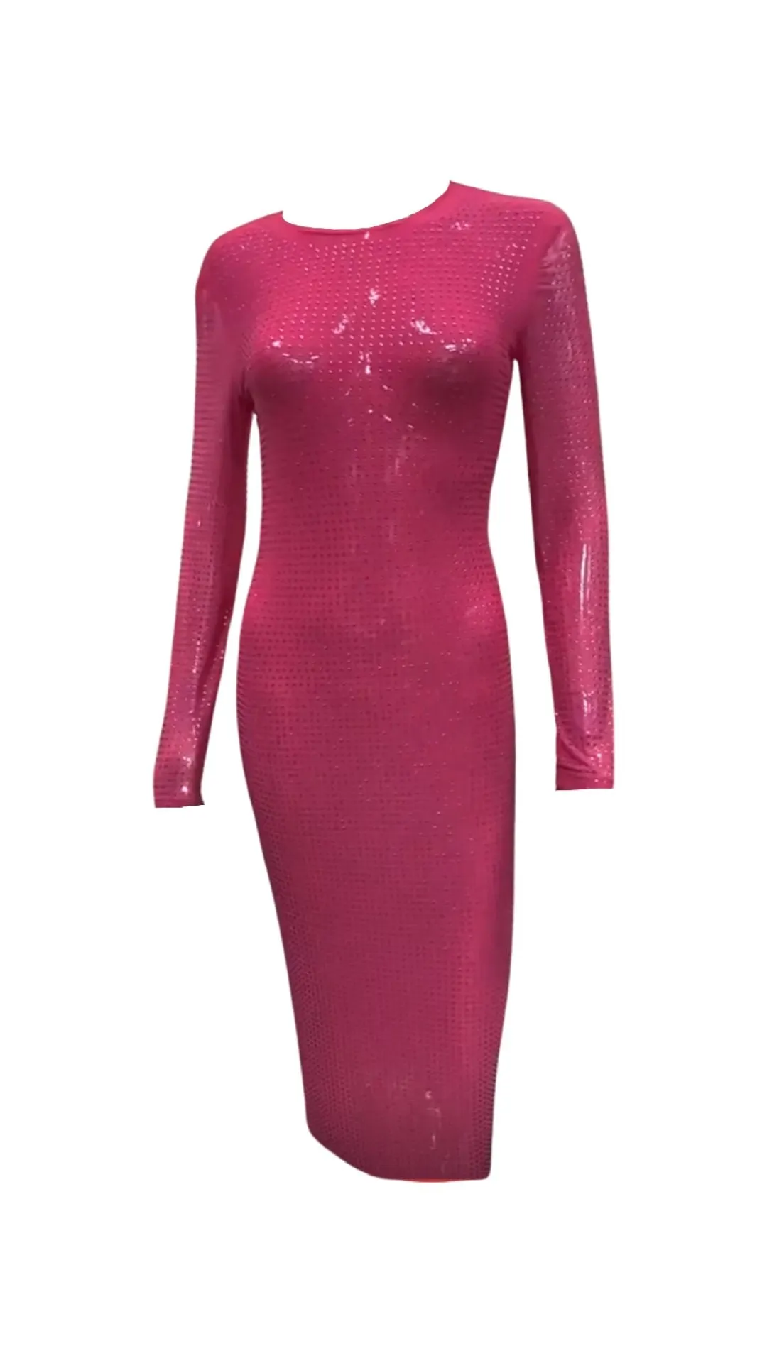 Rhinestone mesh dress