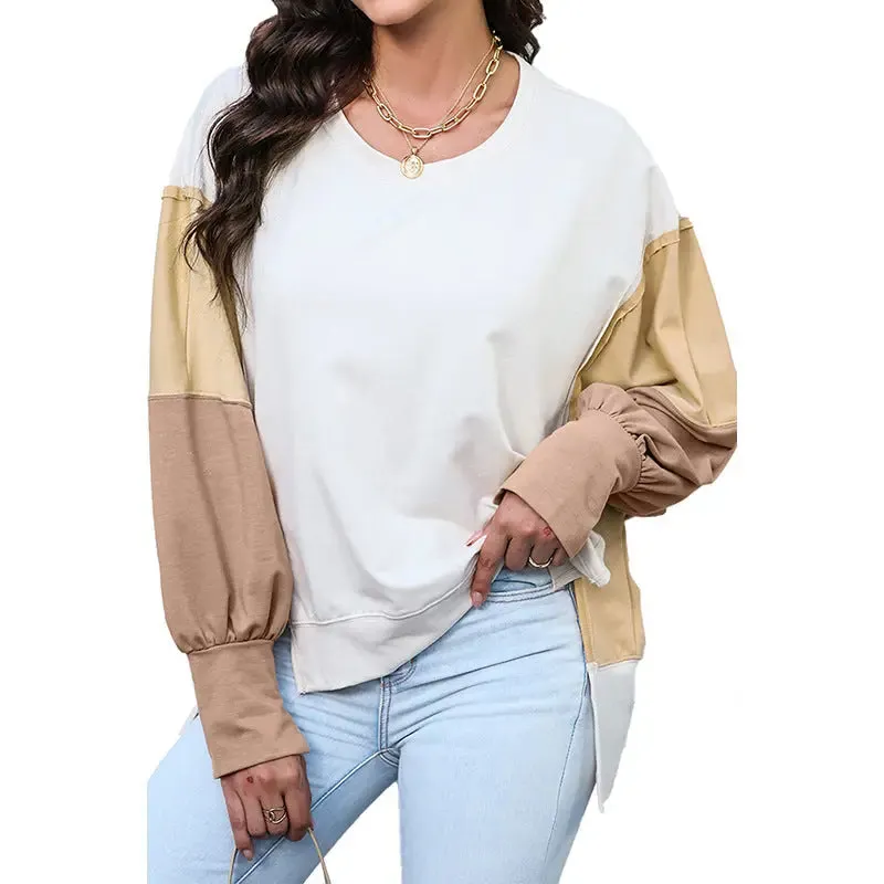 Round Neck Pullover For Women Casual Long Sleeve Sweatshirt Women