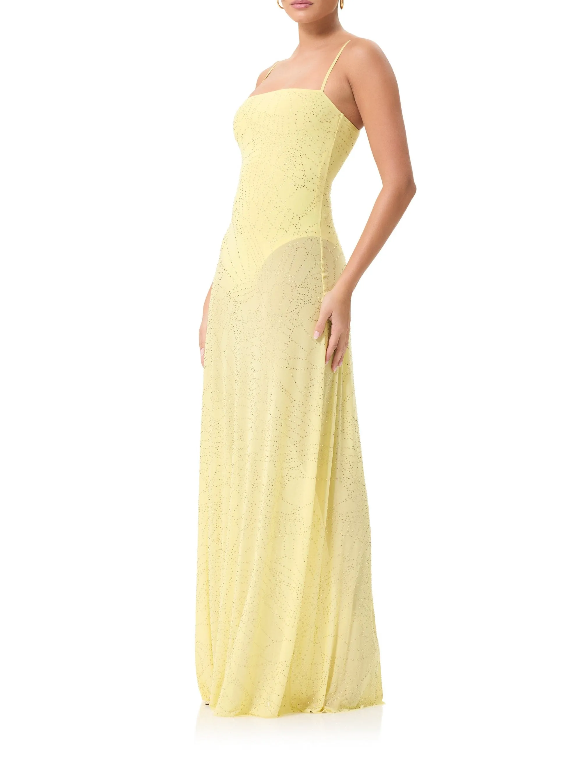 Shea Rhinestone Maxi Dress - Buttercup