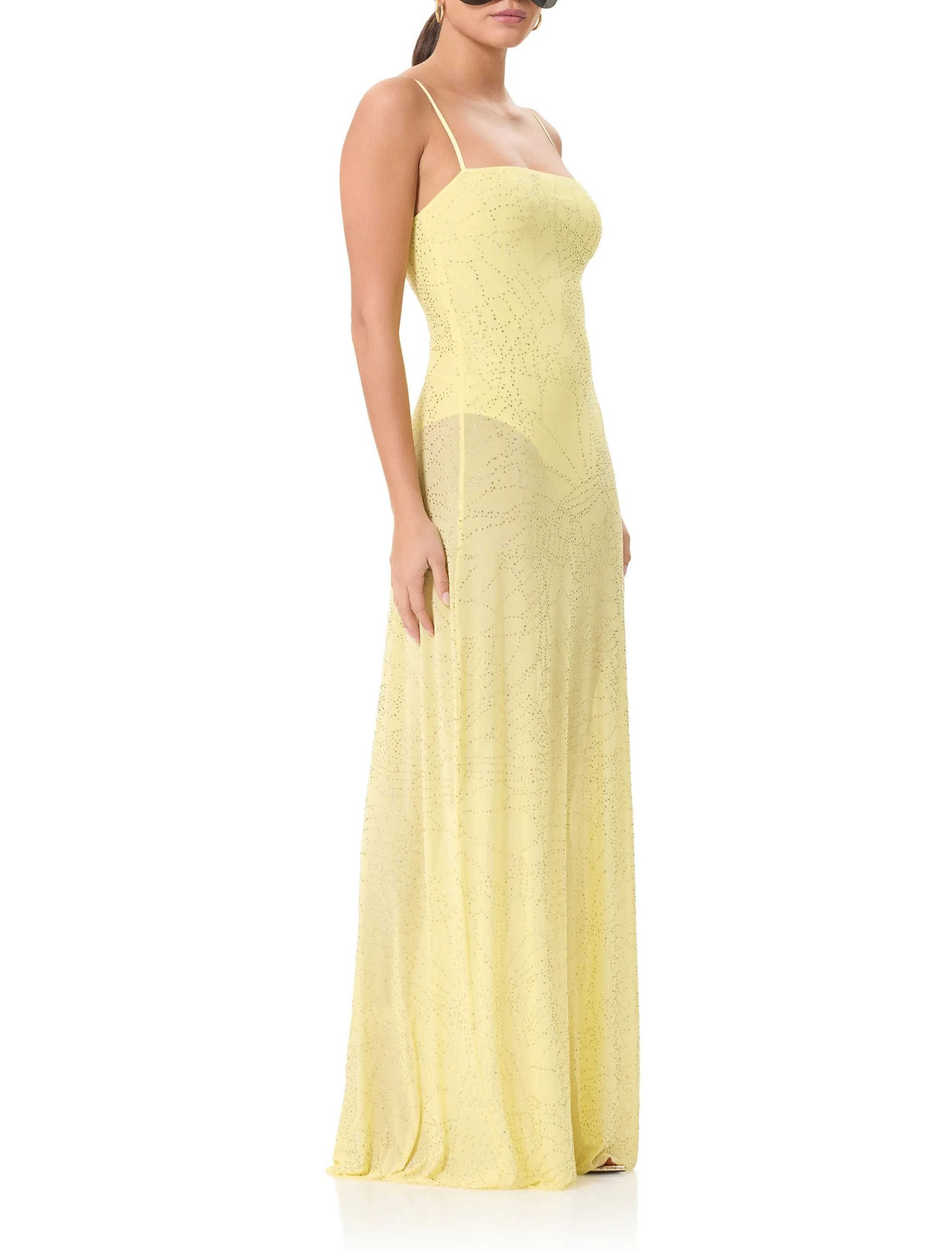 Shea Rhinestone Maxi Dress - Buttercup