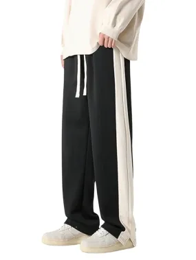 Side Striped Relaxed Fit Track Pants for Men - DWNTWN