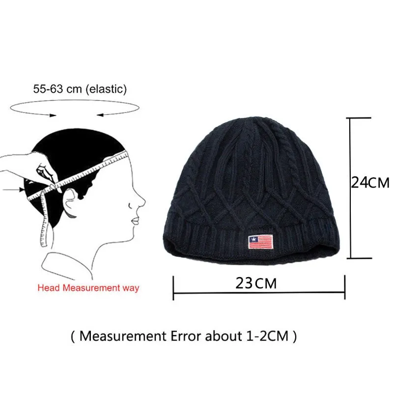 Skullies Beanies Knitted Hat Men Winter Hats For Men Bonnet Gorras Stripe Beanie Mask Soft Male Balaclava Winter Beanie Hat Cap