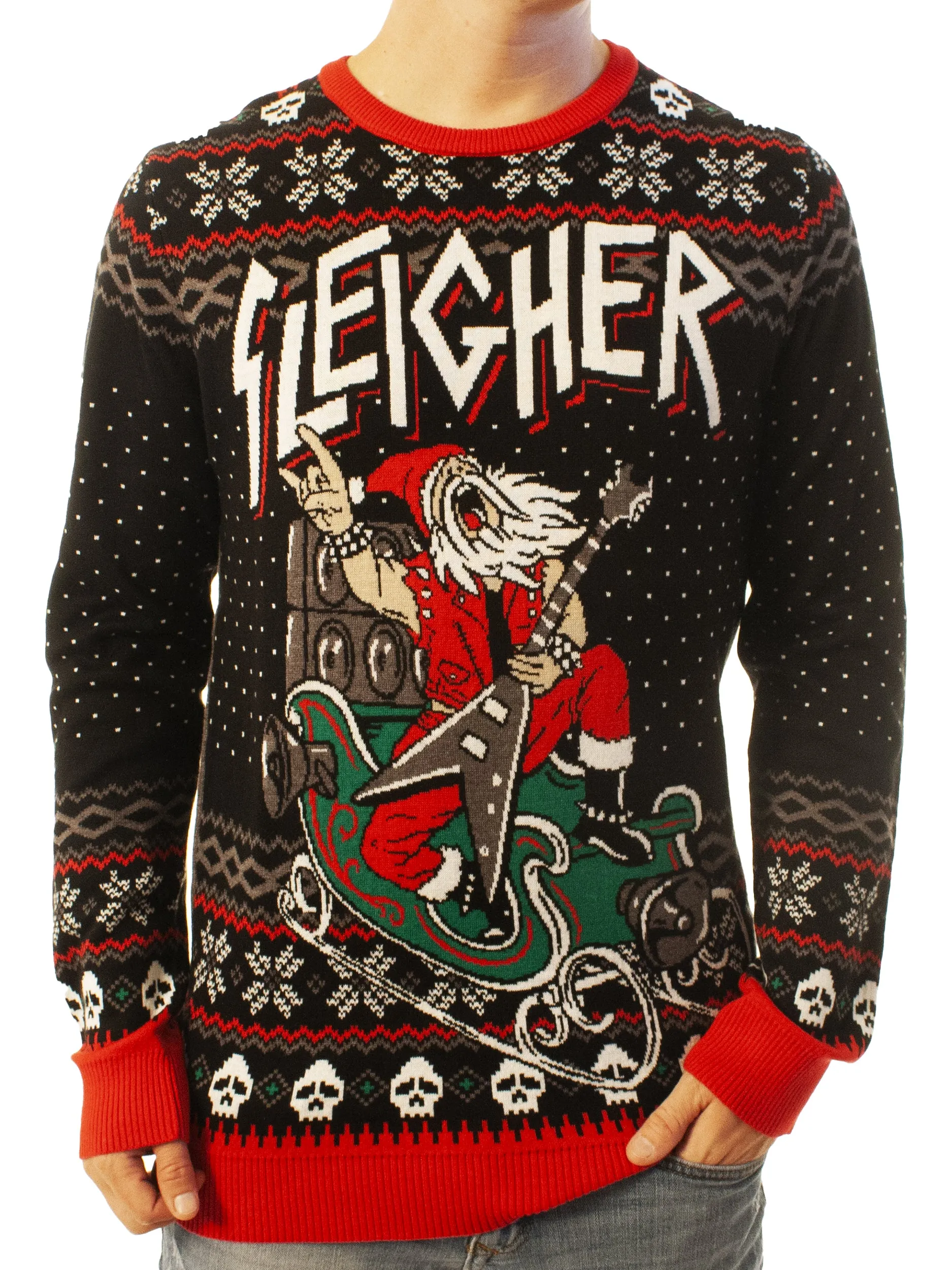 Sleigher Santa | Ugly Christmas Sweater For Men & Women | Unisex Sizing