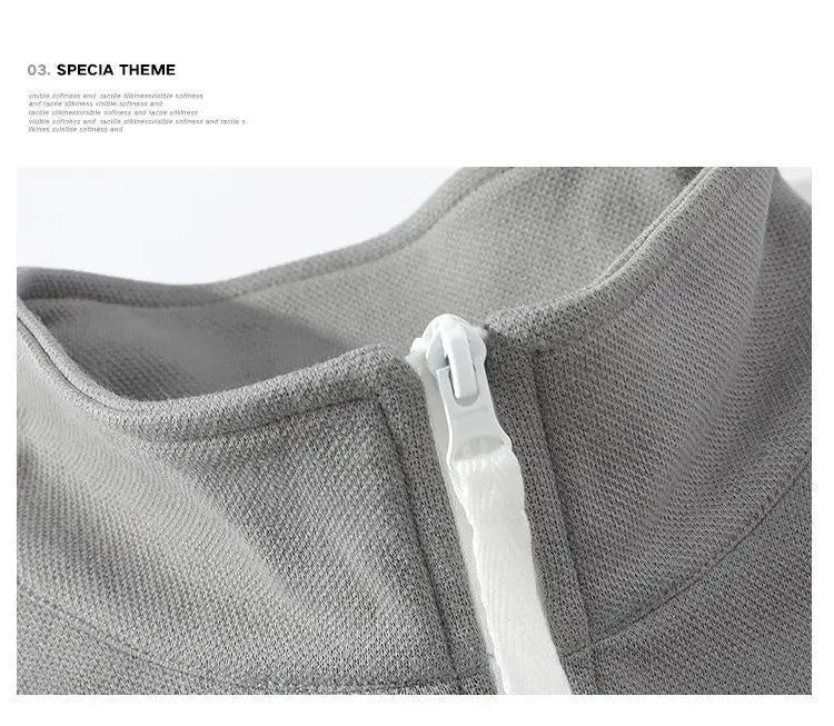 Stand Collar Sweater Men's European And American Campus Sports Loose Casual Contrast Colour Bottoming Sweatshirt