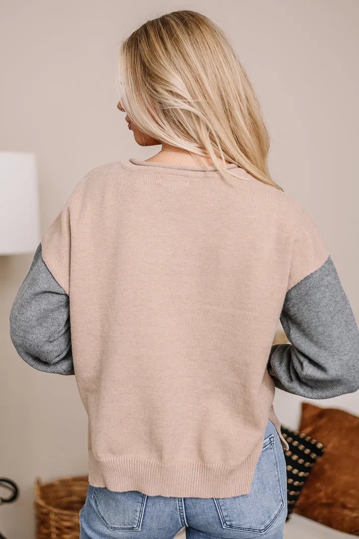 Sweater Weather Colorblock Sweater | Khaki