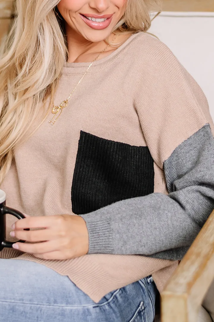 Sweater Weather Colorblock Sweater | Khaki