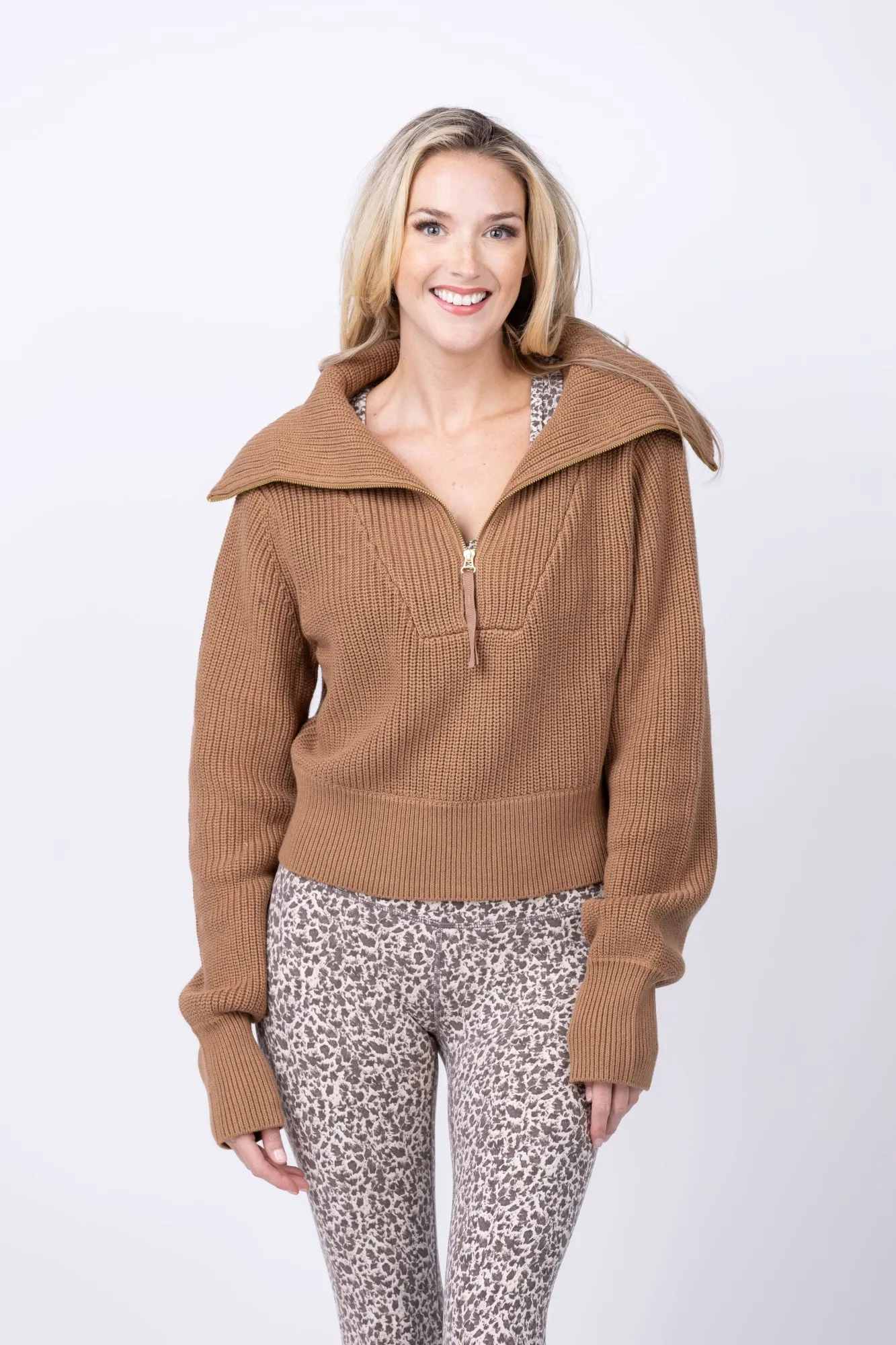 Varley Mentone Knit Pullover in Golden Bronze