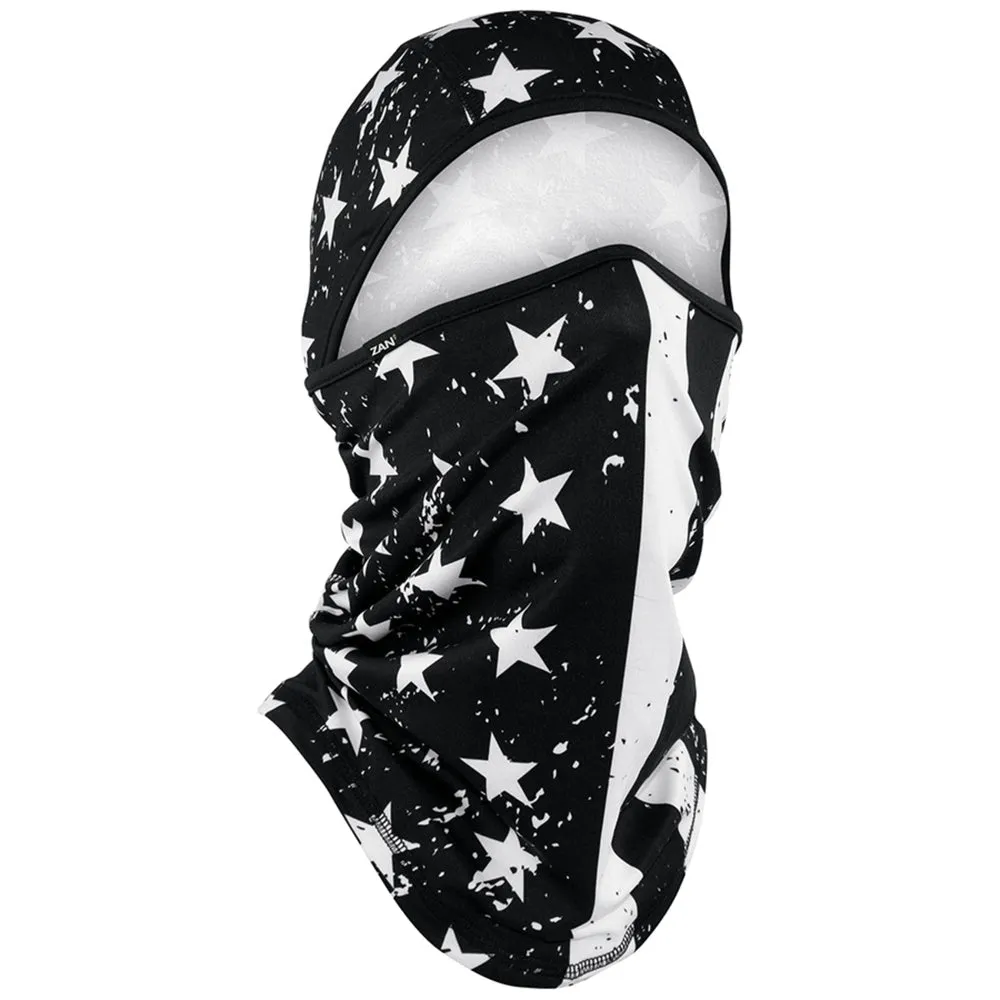 WB4L091 Convertible Balaclav SportFlex(tm) Series, Black & White Flag