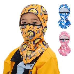 Winter Warm Hood Cap Soft Fleece Children Bike Balaclava Sport Scarf Neck Warmer Ski Full Face Cover For Boy Girl