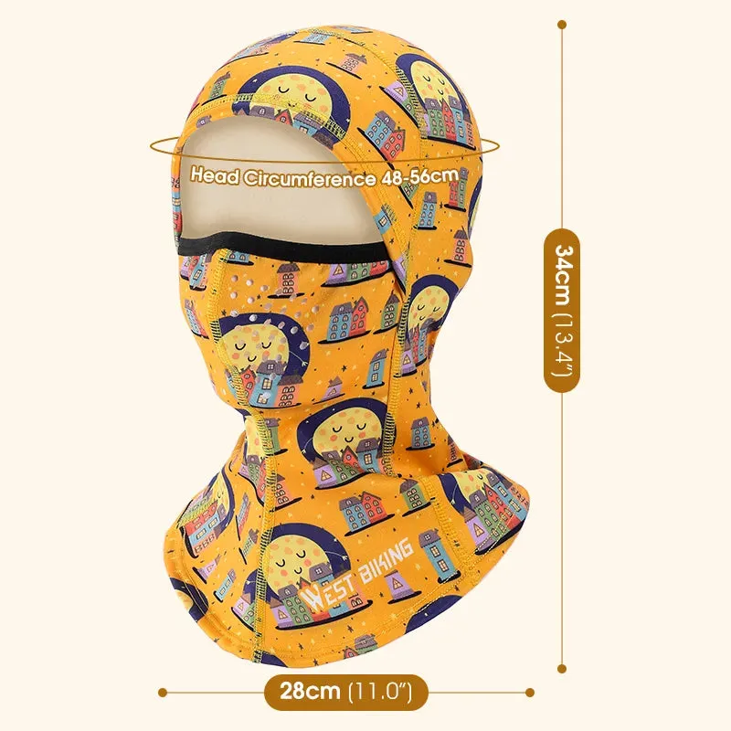 Winter Warm Hood Cap Soft Fleece Children Bike Balaclava Sport Scarf Neck Warmer Ski Full Face Cover For Boy Girl