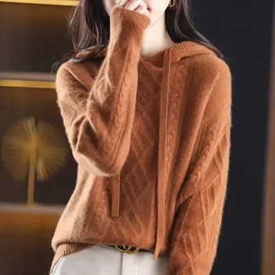 Women's Autumn Hooded Long Sleeve Loose Sweater