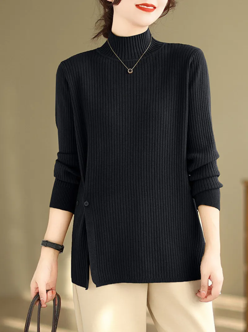 Women's Comfy Half Turtleneck Knitted Sweater