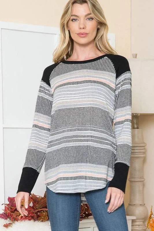 Womens striped lightweight sweater