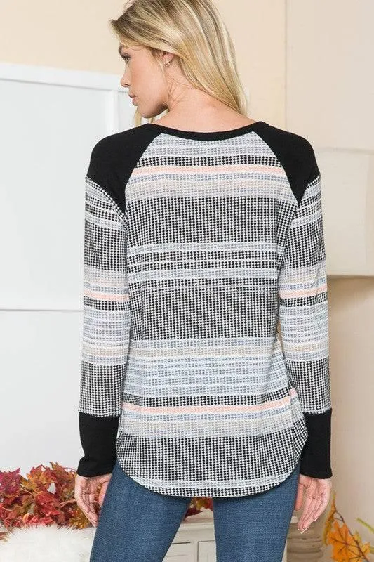 Womens striped lightweight sweater