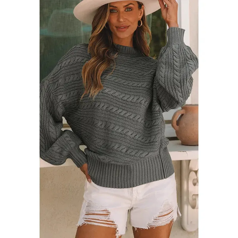 Women's Twist Knitted Pullover European And American Leisure All-matching Sweater