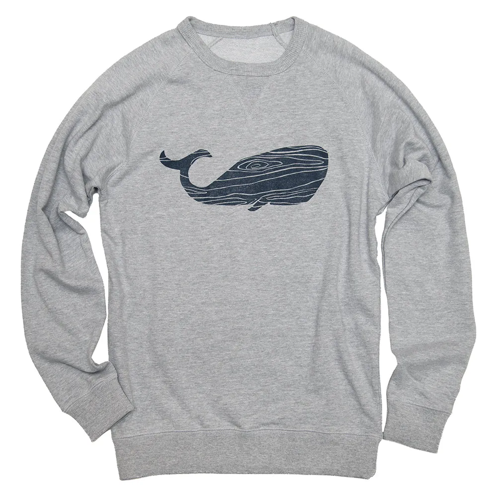 Woodgrain Whale Unisex French Terry Pullover