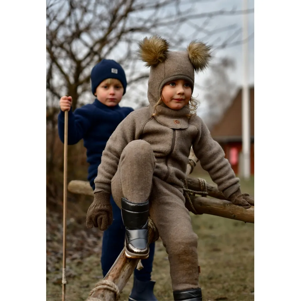 Wool Balaclava Pom Poms - Melange Denver