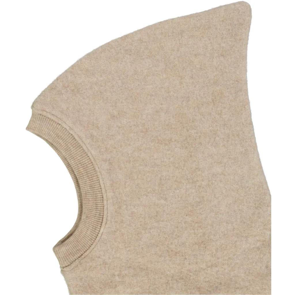 Wool Fleece Balaclave - khaki melange