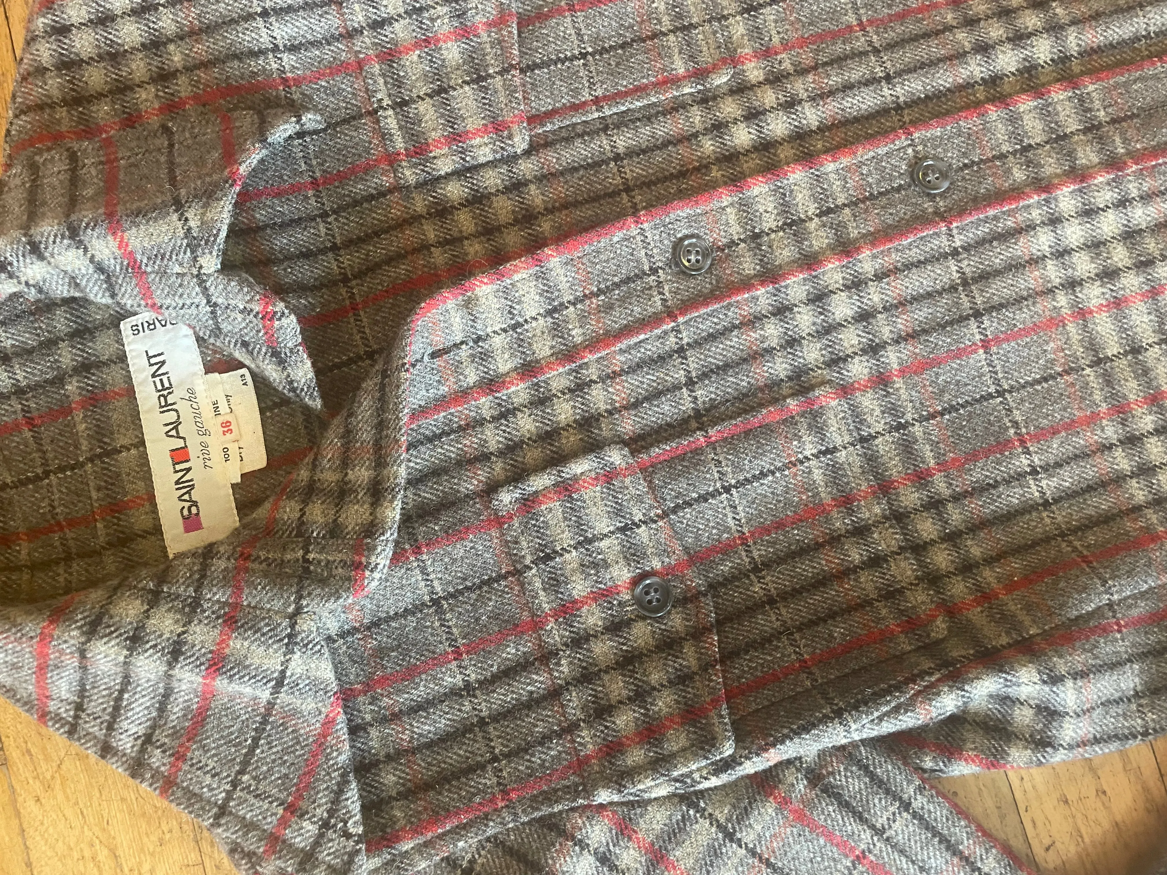 YSL Plaid Wool Shirt